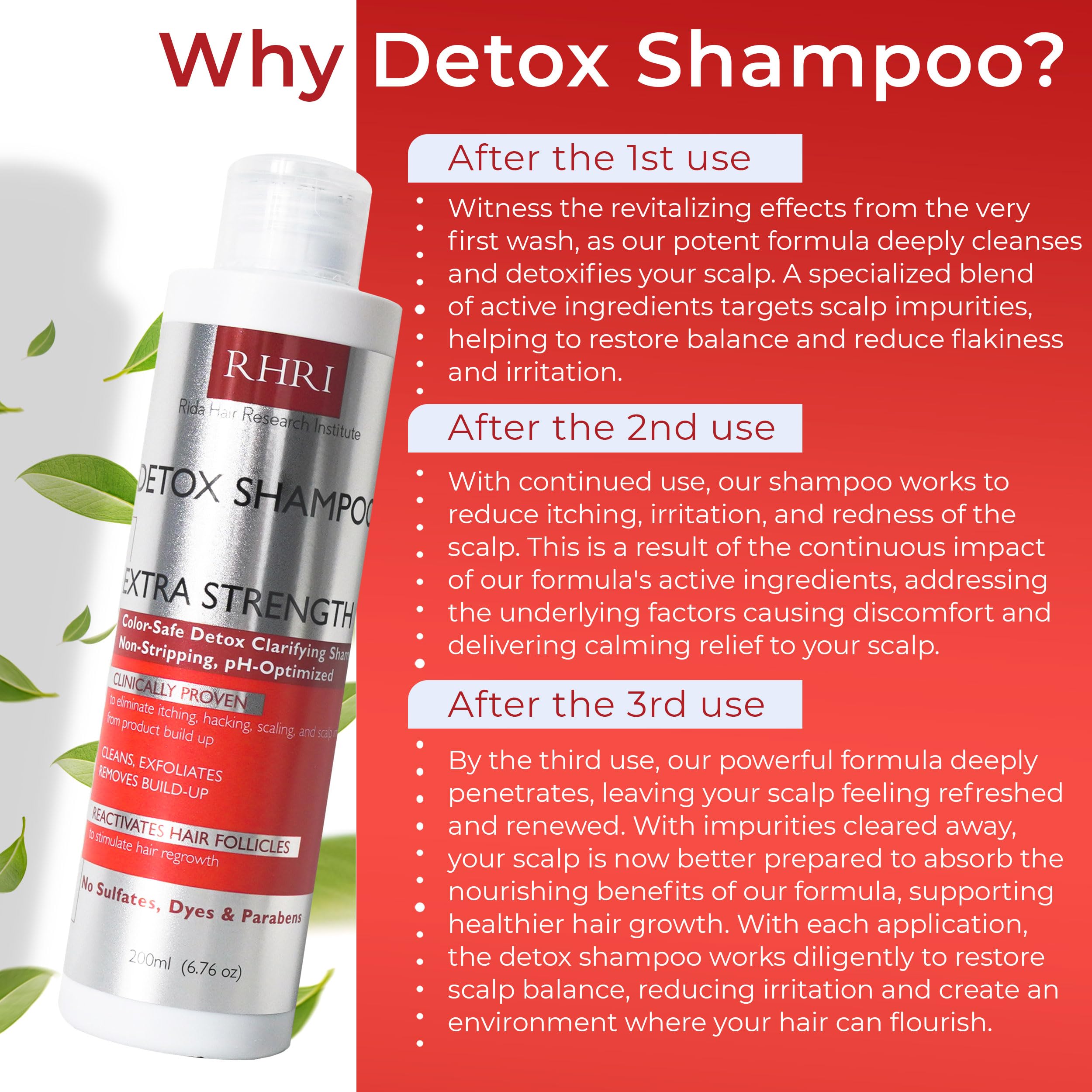 Rida Hair Research Institute Detox foaming lather demonstrates rich cleansing for colour-treated hair