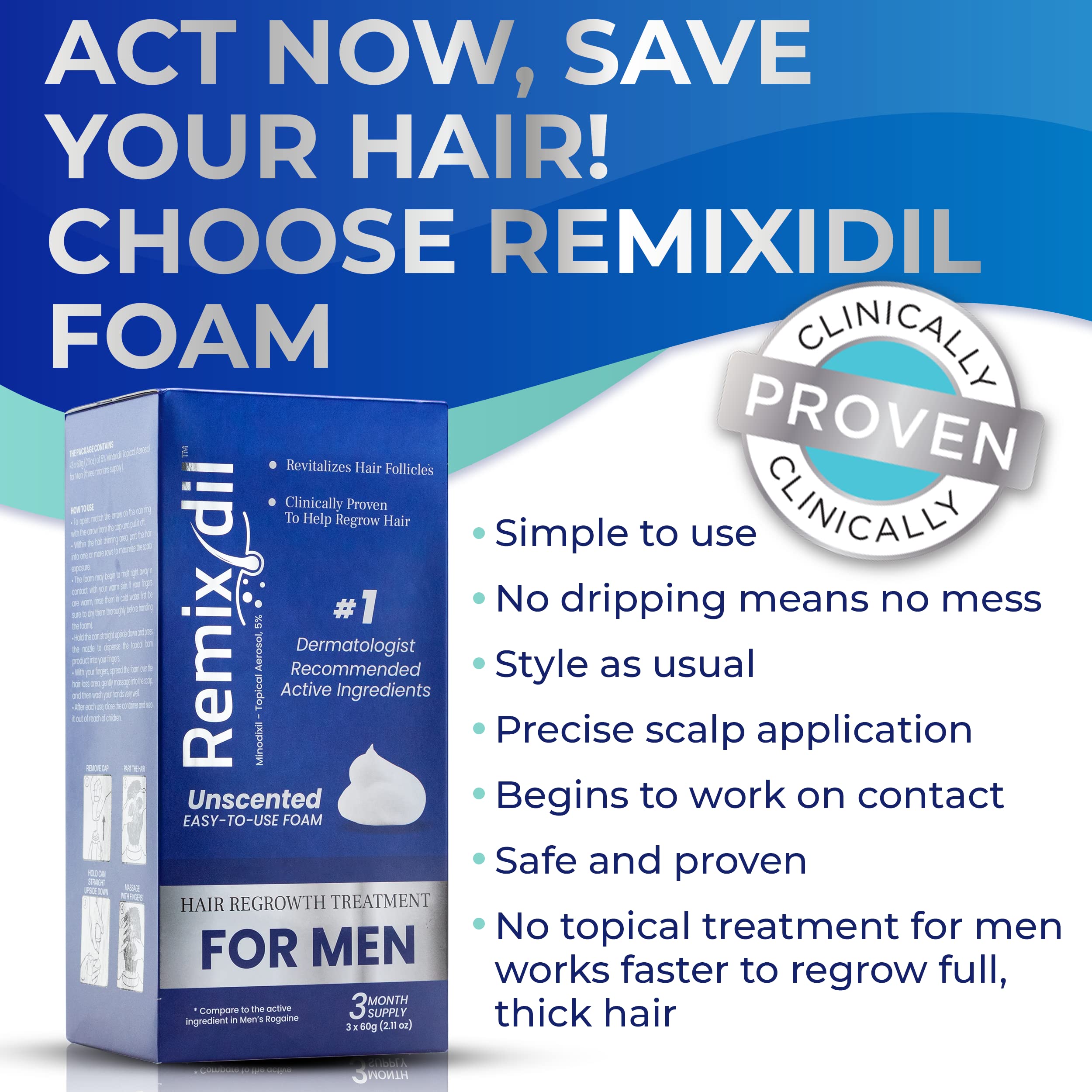 Rida Hair Remixidil foam application angle showing targeted scalp placement