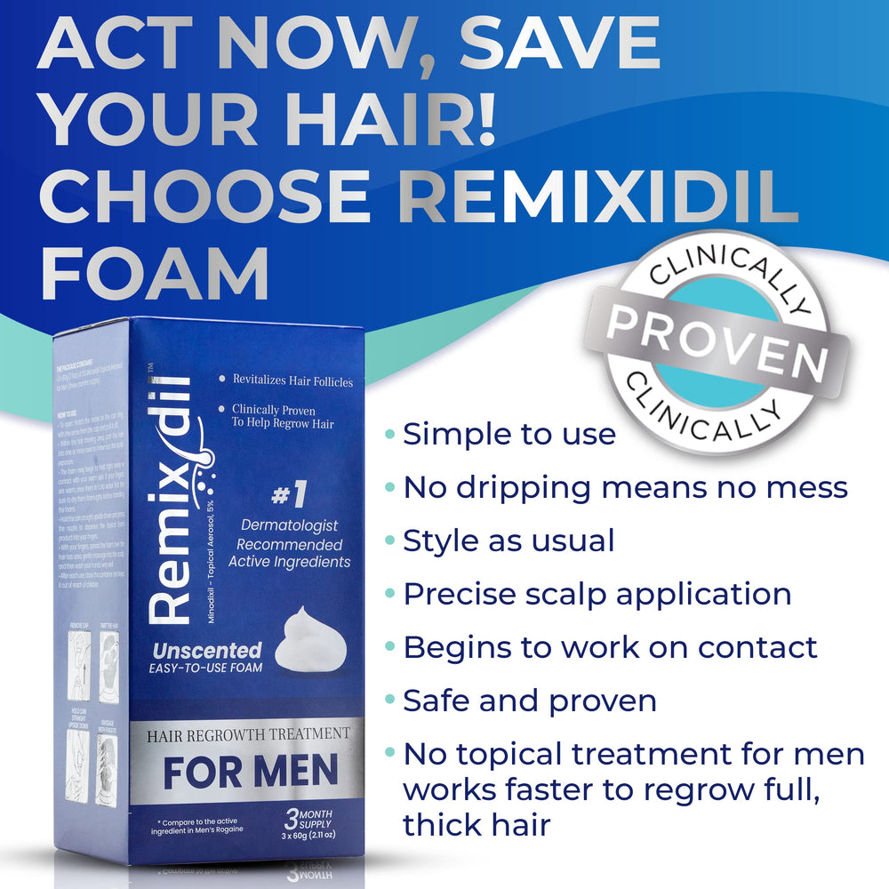 Rida Hair Remixidil foam application angle showing targeted scalp placement