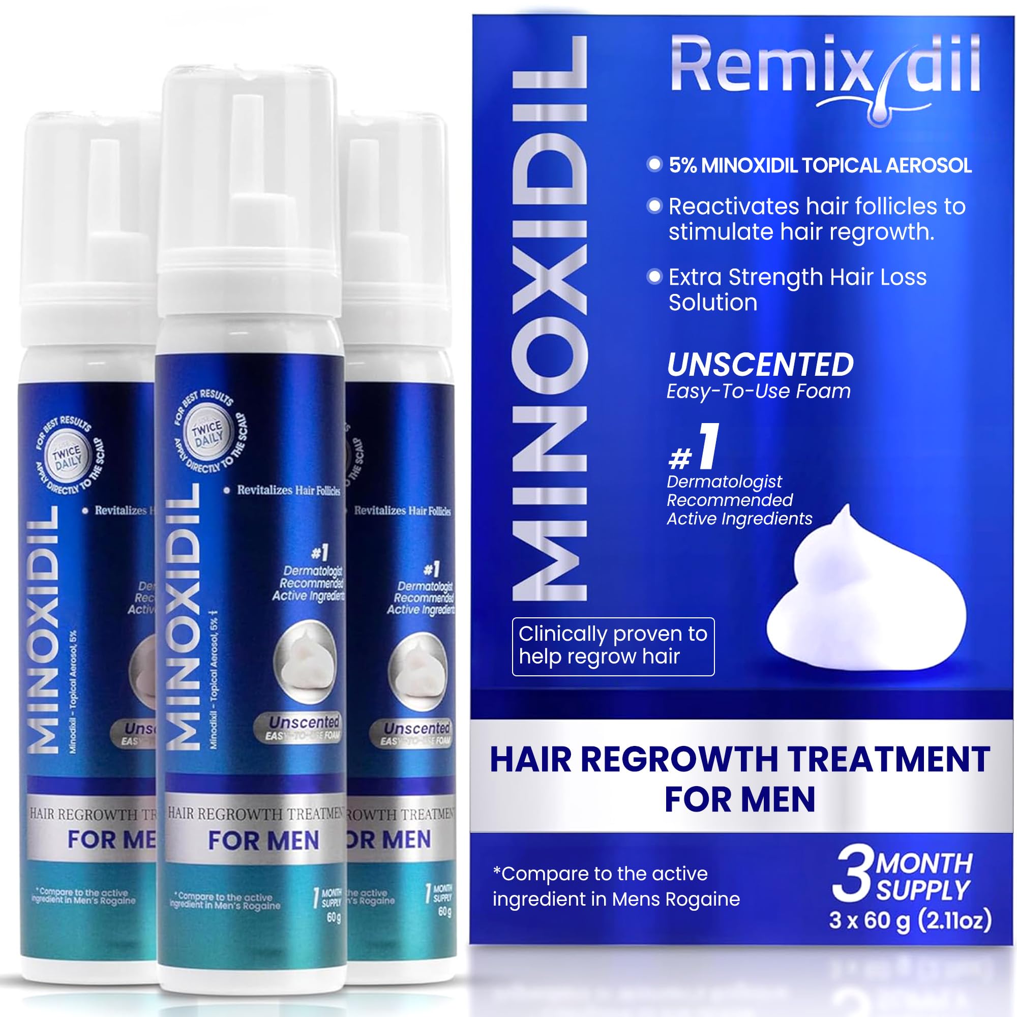 Rida Hair Remixidil foam bottle for precise scalp application and mess-free use
