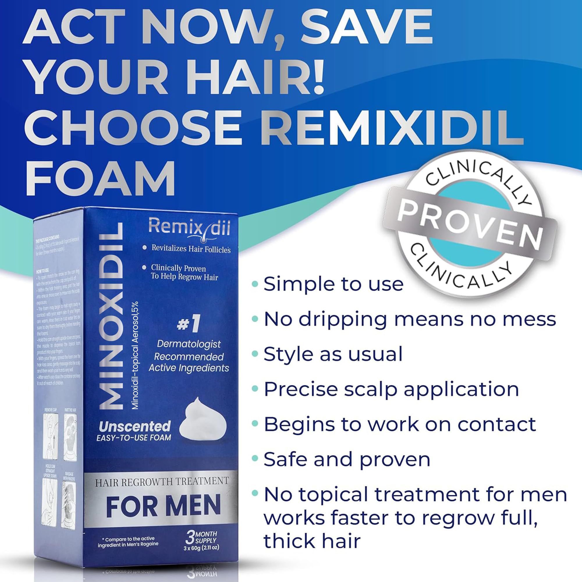 Rida Hair Remixidil foam dispensing mechanism for clean daily use