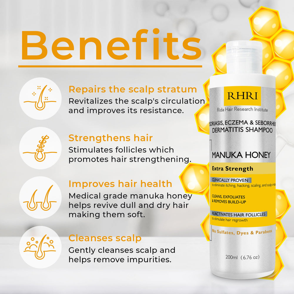 Rida Hair Research Institute psoriasis shampoo application shows easy scalp care