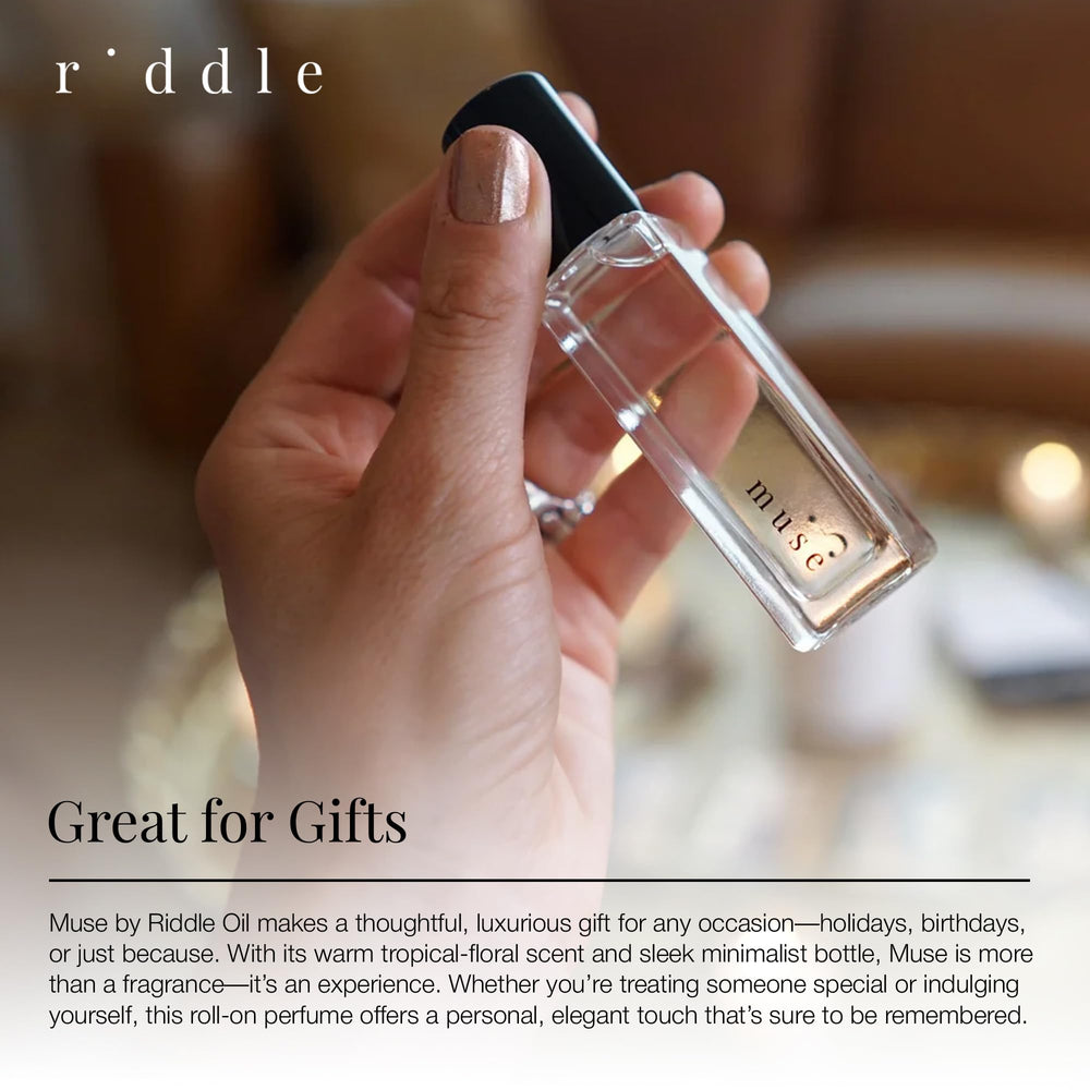Riddle Oil Muse Roll-On gift-ready packaging suitable for a thoughtful present