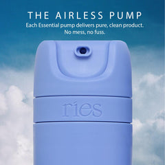 RIES essential bottles 3.4oz conditioner blue—secure storage for on-the-go routines.