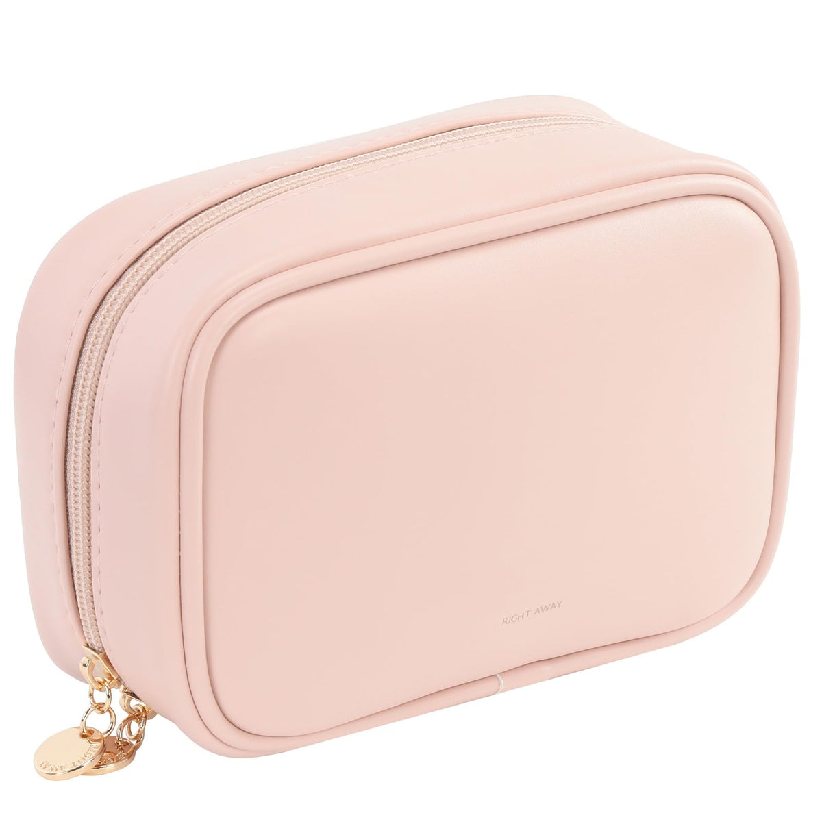 RIGHT AWAY small makeup bag stand-up design keeps essentials within reach.
