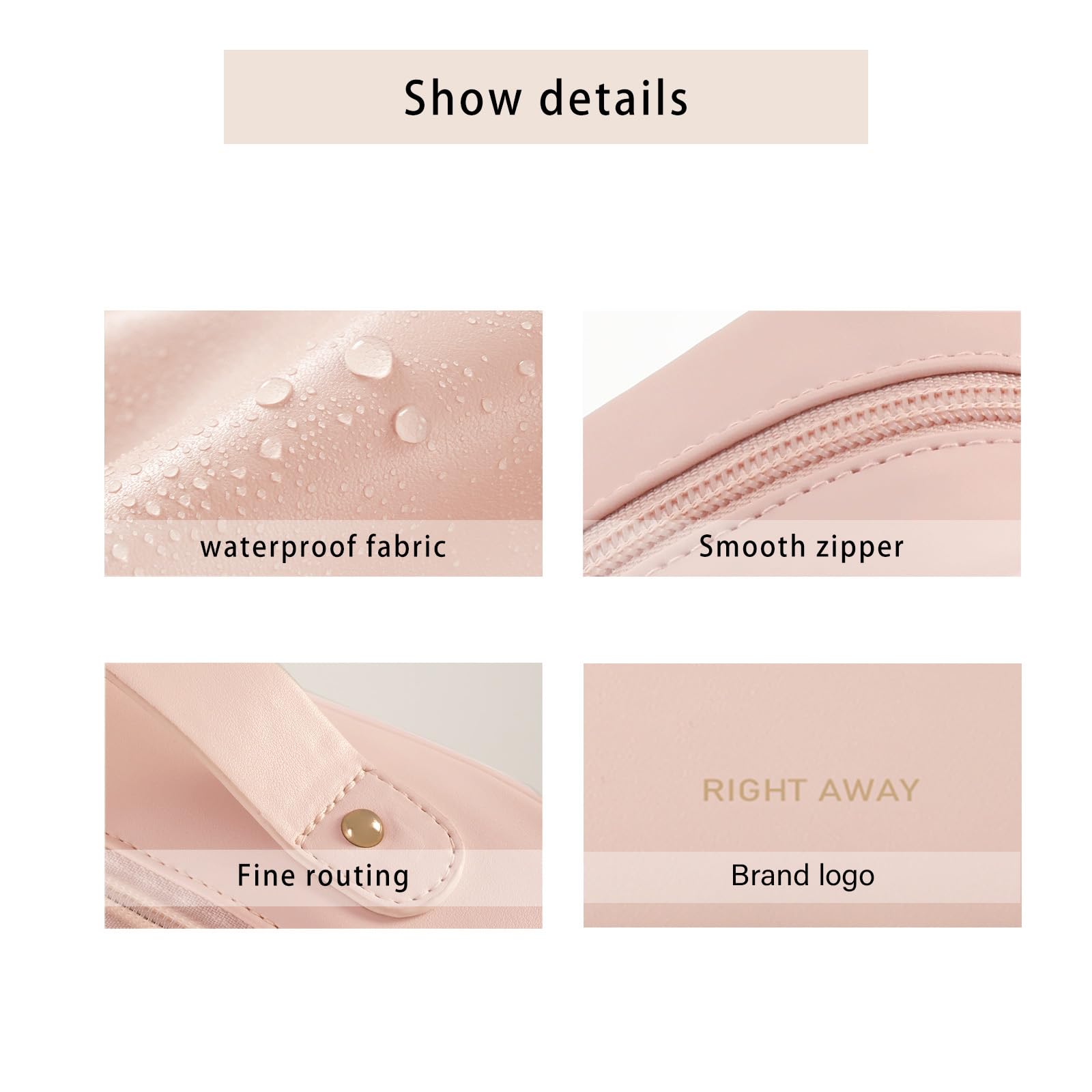 Right Away travel toiletry bag removable dividers — customizable space for skincare and makeup.