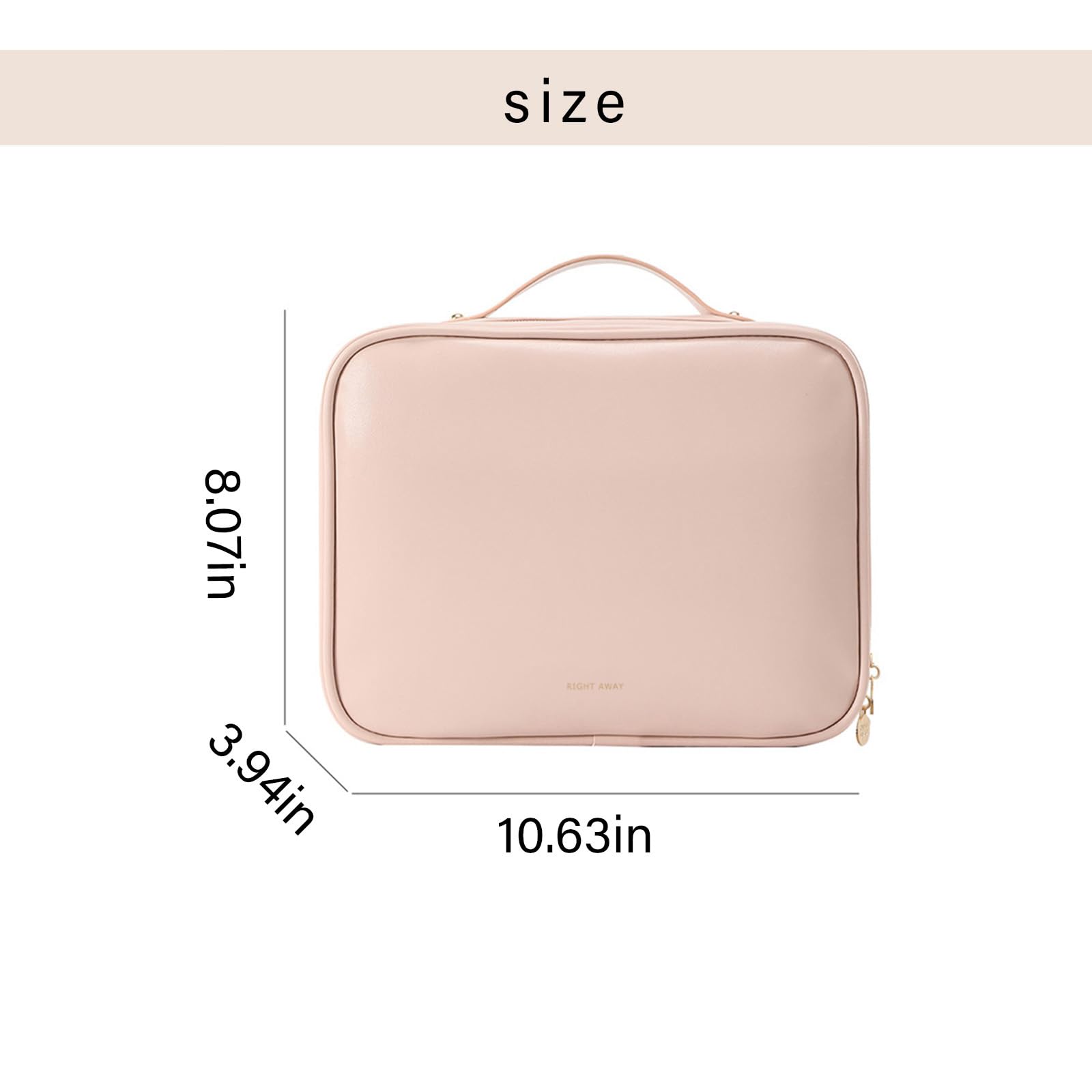 Right Away travel toiletry bag waterproof PU leather — durable, spill-resistant travel companion.