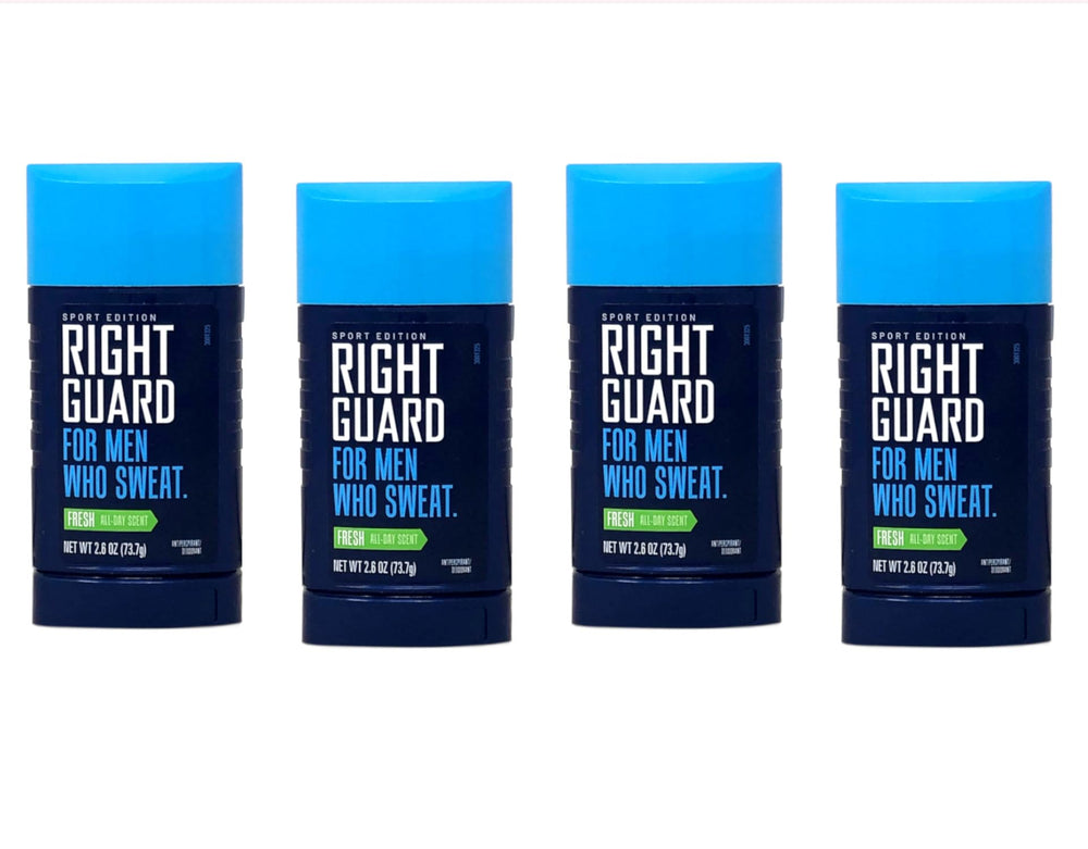 Right Guard Sport Fresh Invisible Solid label closeup emphasizes brand reliability and clean design.