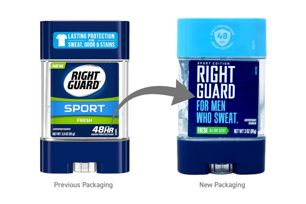 Right Guard Sport fresh scent for long days and workouts.