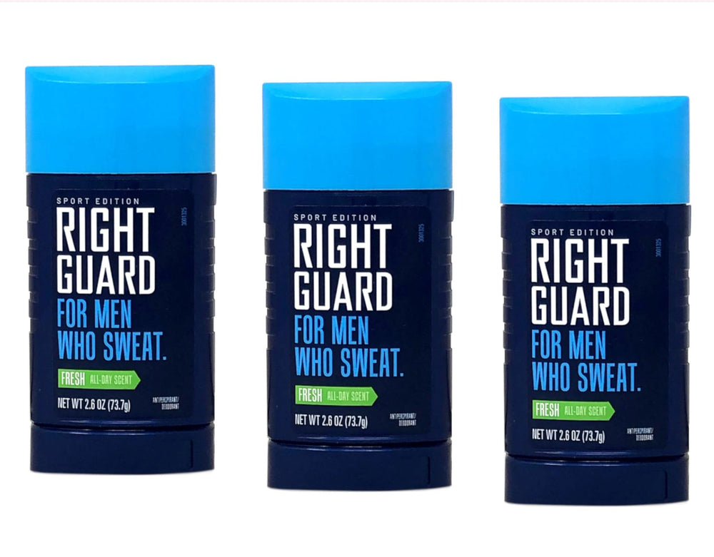 Right Guard Sport Fresh underarm application demonstrates daily use.