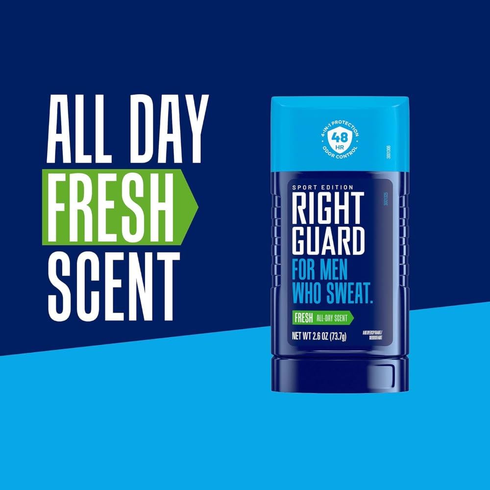 Right Guard Sport odor-lockers icon helps keep scents in check all day.