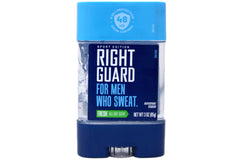 Right Guard Sport pack of 4 front label showcases value and freshness.