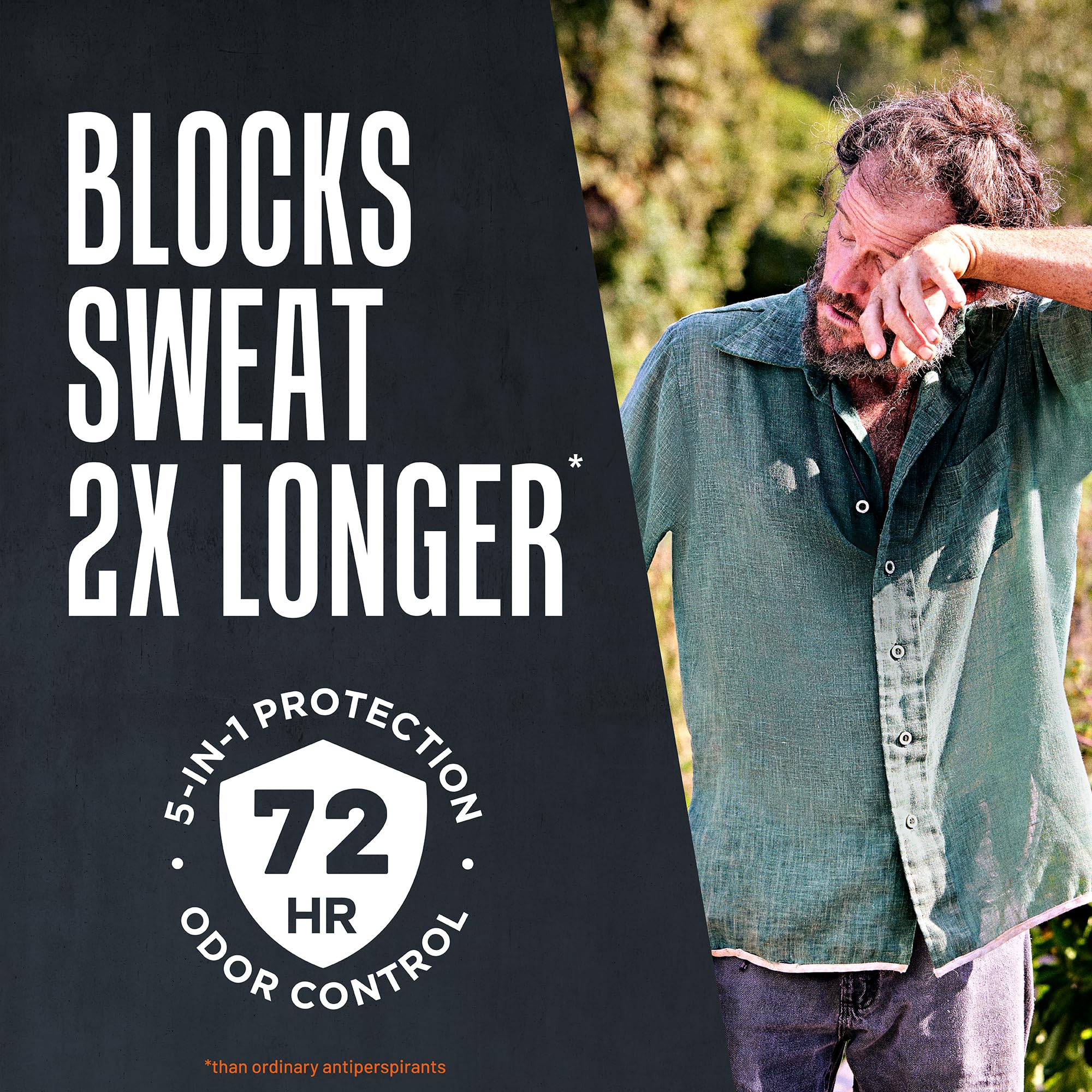 Right Guard Xtreme Defense 72-hour odor-control 4-pack shows long-lasting protection.