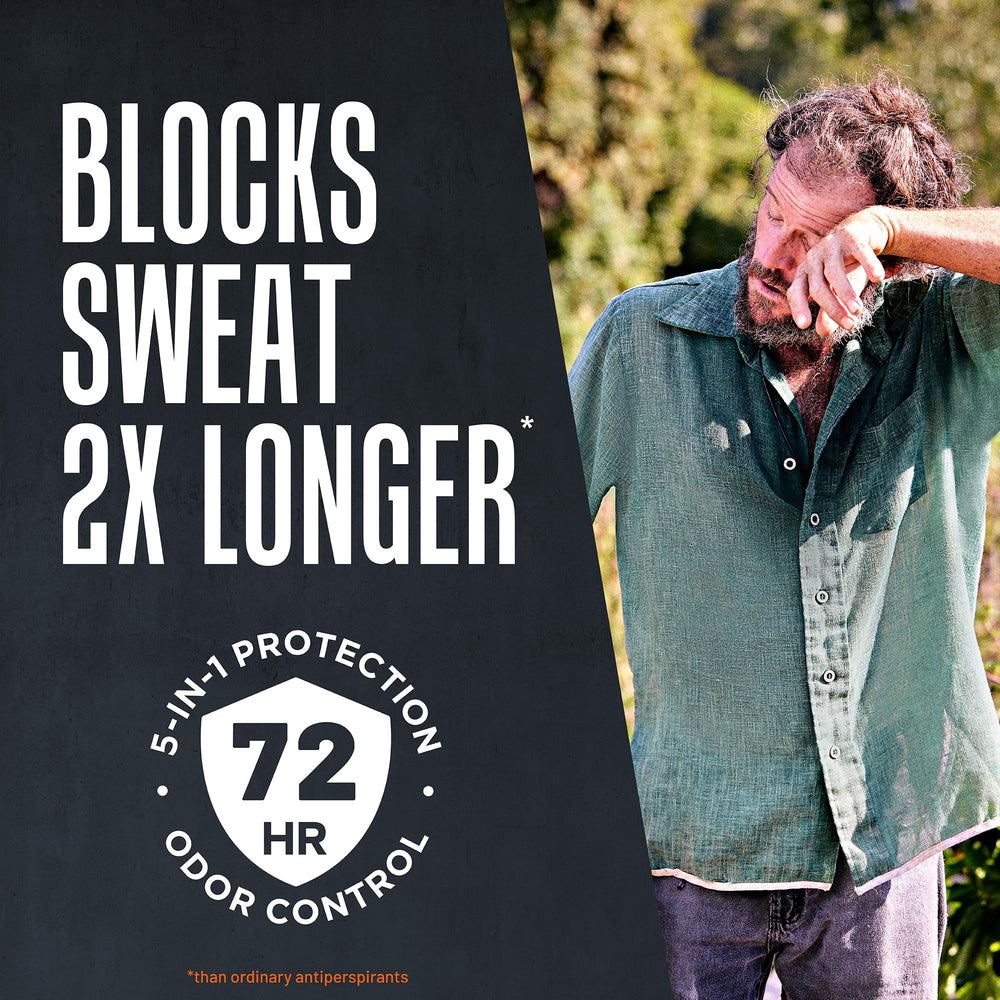 Right Guard Xtreme Defense 72-hour odor-control 4-pack shows long-lasting protection.