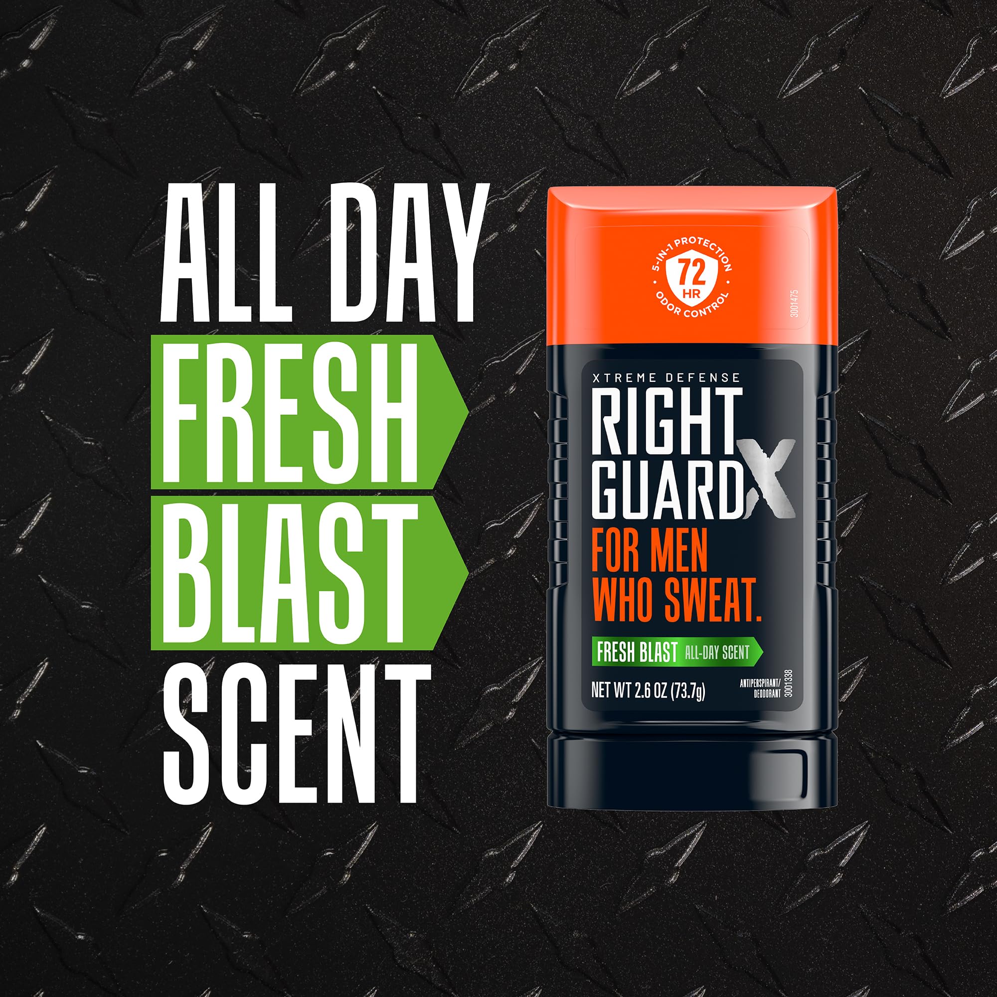 Right Guard Xtreme Defense Fresh Blast scent visual highlights a refreshing aroma.