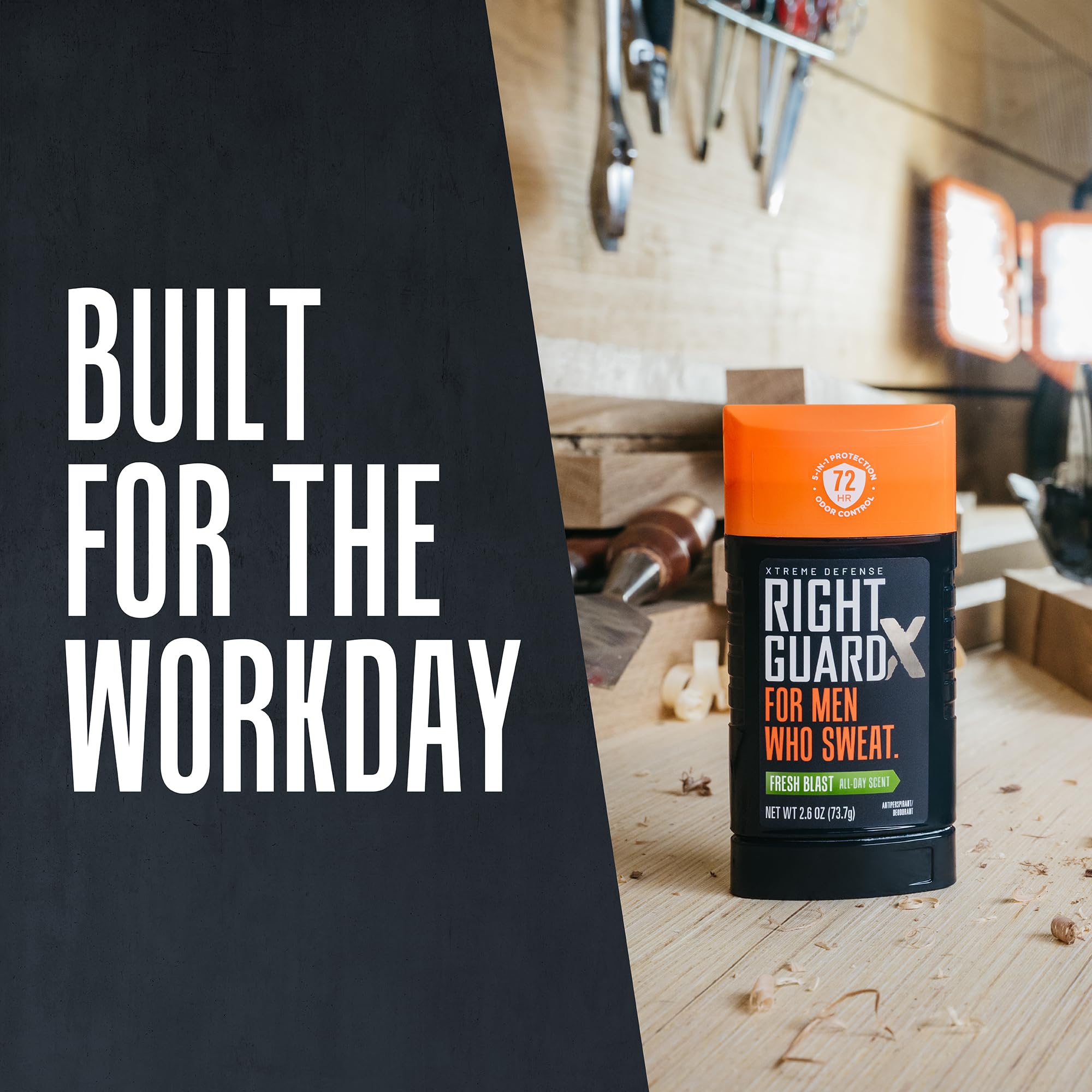 Right Guard Xtreme Defense Invisible Solid Fresh Blast stick ready for daily protection.