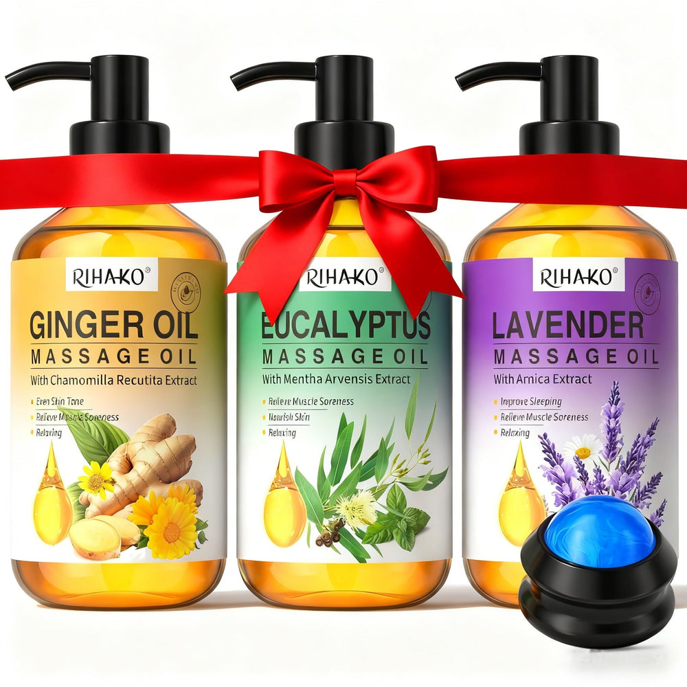 RIHAKO ginger-oil massage bottle for warming relief and circulation