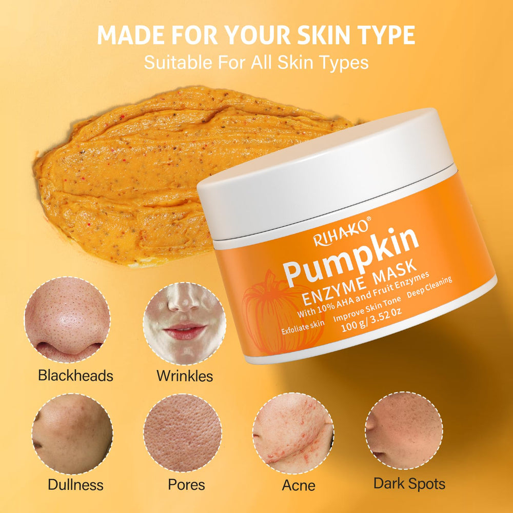 RIHAKO Pumpkin Enzyme Mask brightening glow shot, potential skin radiance