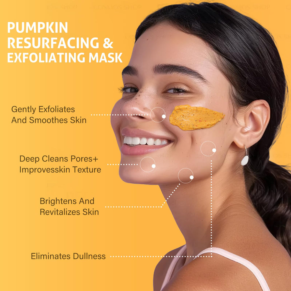 RIHAKO Pumpkin Enzyme Mask texture application close-up, smooth exfoliation preview