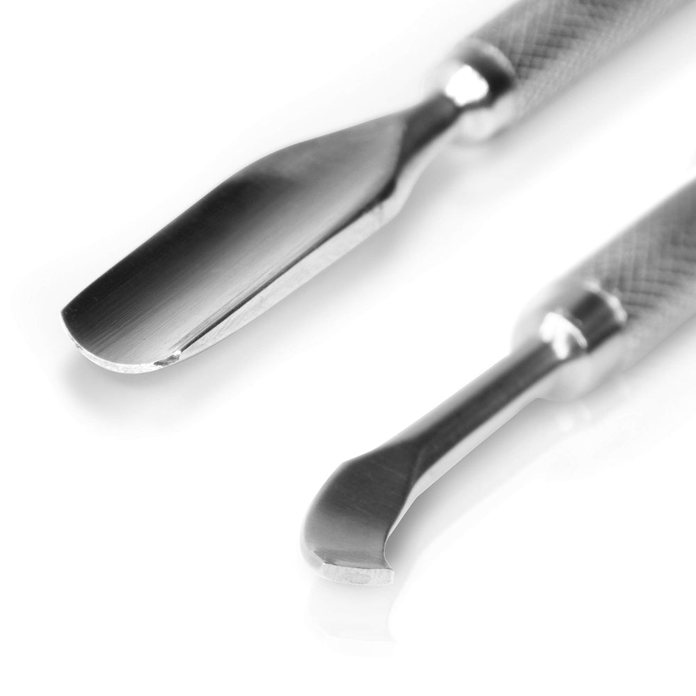 Rikans Cuticle Pusher two-in-one design for gel removal.
