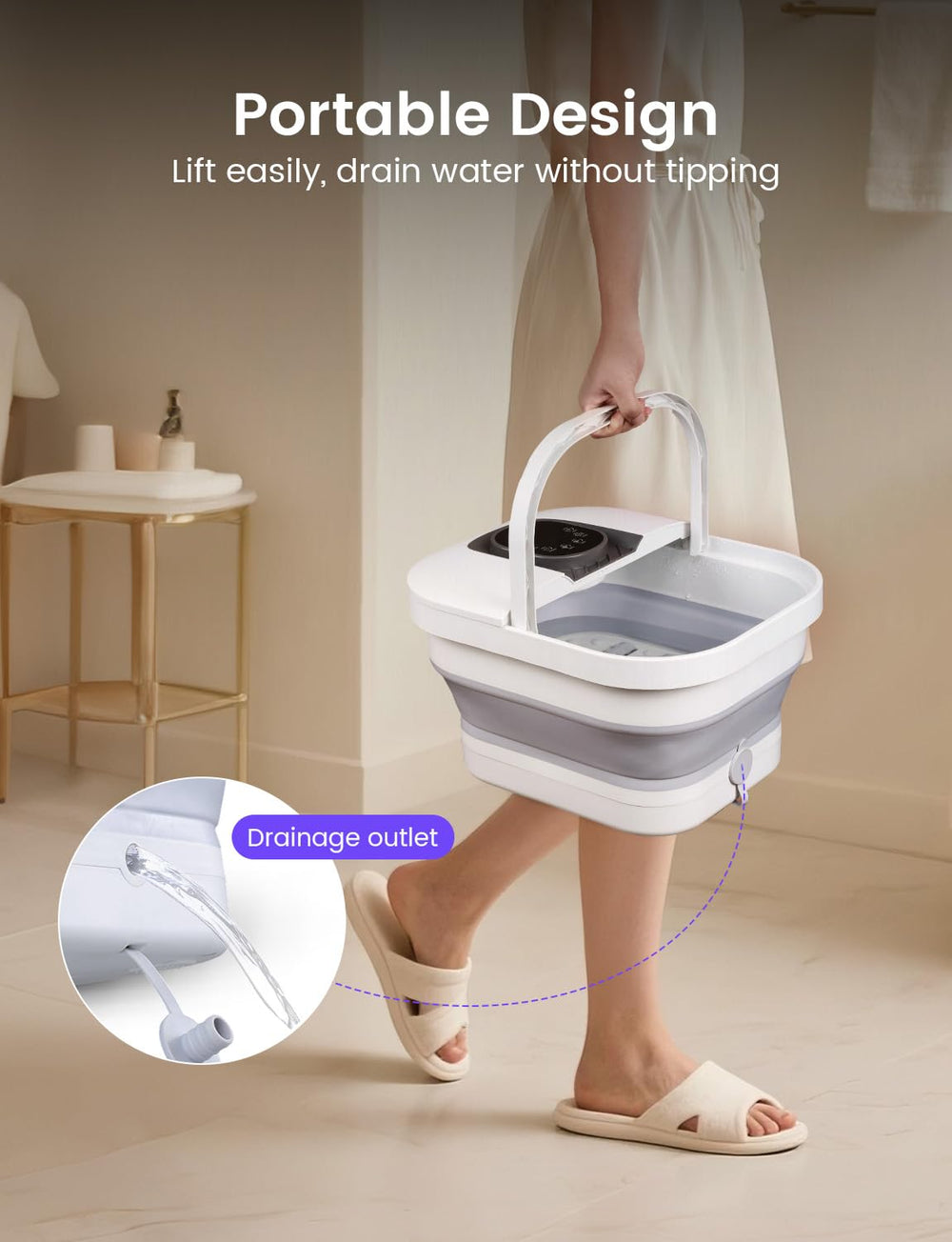 RIKE collapsible foot spa travel-friendly design for portability