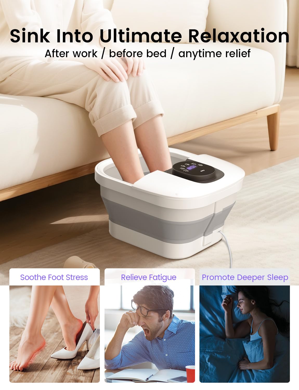 RIKE foot spa six shiatsu rollers for targeted massage