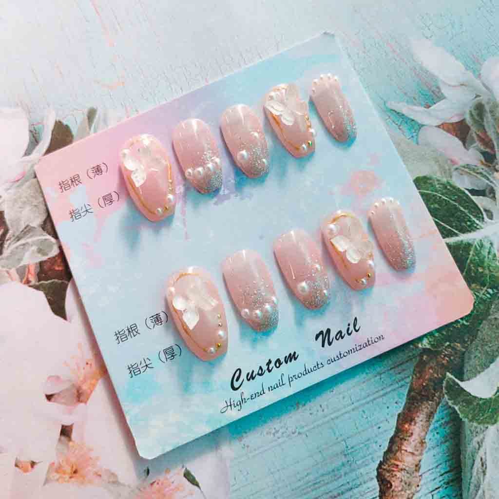 RikView 24-piece press-on nails set with multiple sizes for quick manicure