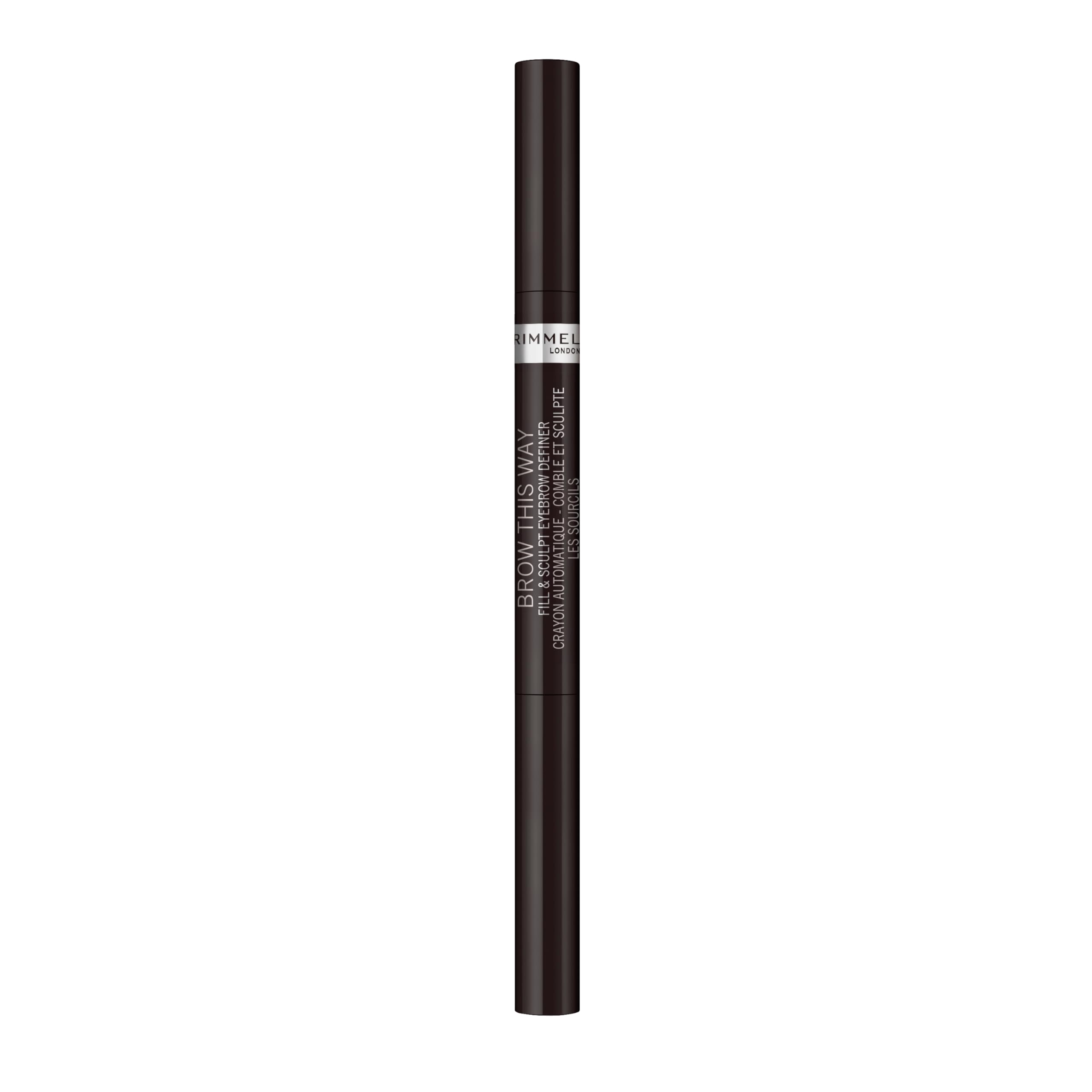 Rimmel Brow This Way Fill and Sculpt pencil closeup for precise shaping and lift.