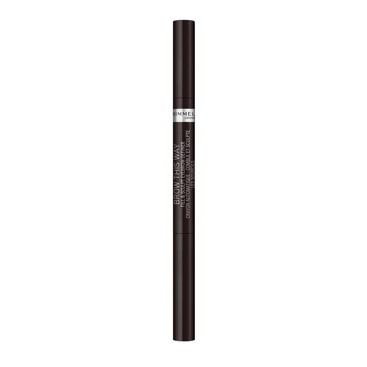 Rimmel Brow This Way Fill and Sculpt pencil closeup for precise shaping and lift.
