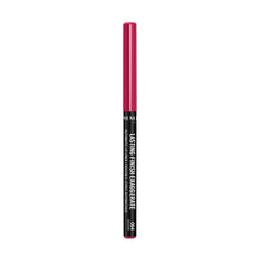 Rimmel Exaggerate lip liner showing the slanted-tip application for smooth, even lip color.