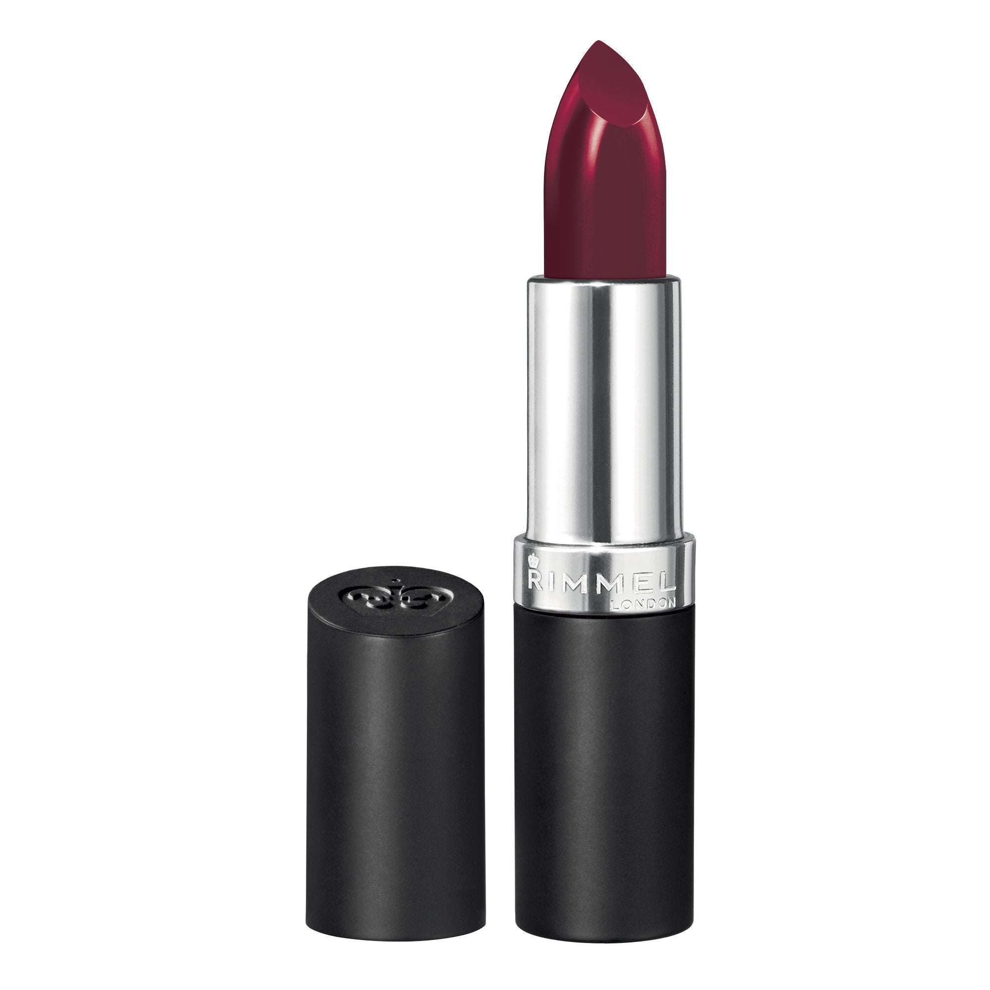 Rimmel Lasting Finish Lipstick application stroke shows rich color and smooth glide.
