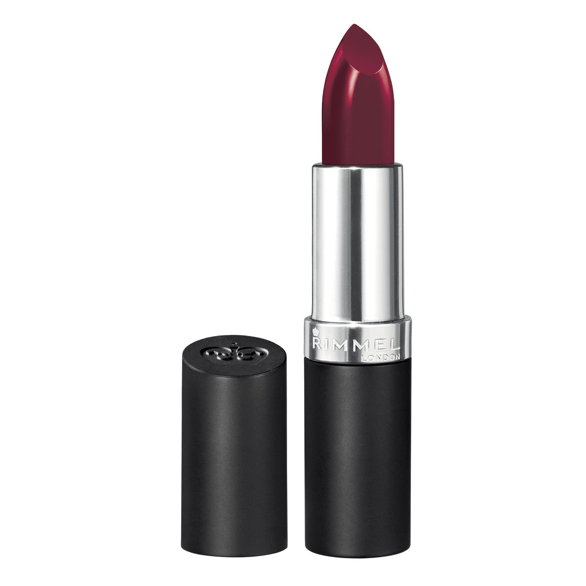 Rimmel Lasting Finish Lipstick application stroke shows rich color and smooth glide.