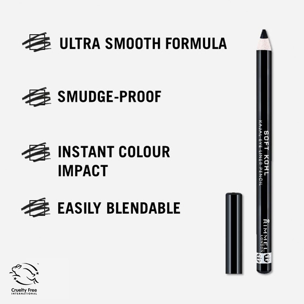Rimmel Soft Kohl Eyeliner Stormy Grey tip closeup highlights precise pencil tip for defined lines