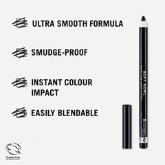 Rimmel Soft Kohl Eyeliner Stormy Grey tip closeup highlights precise pencil tip for defined lines