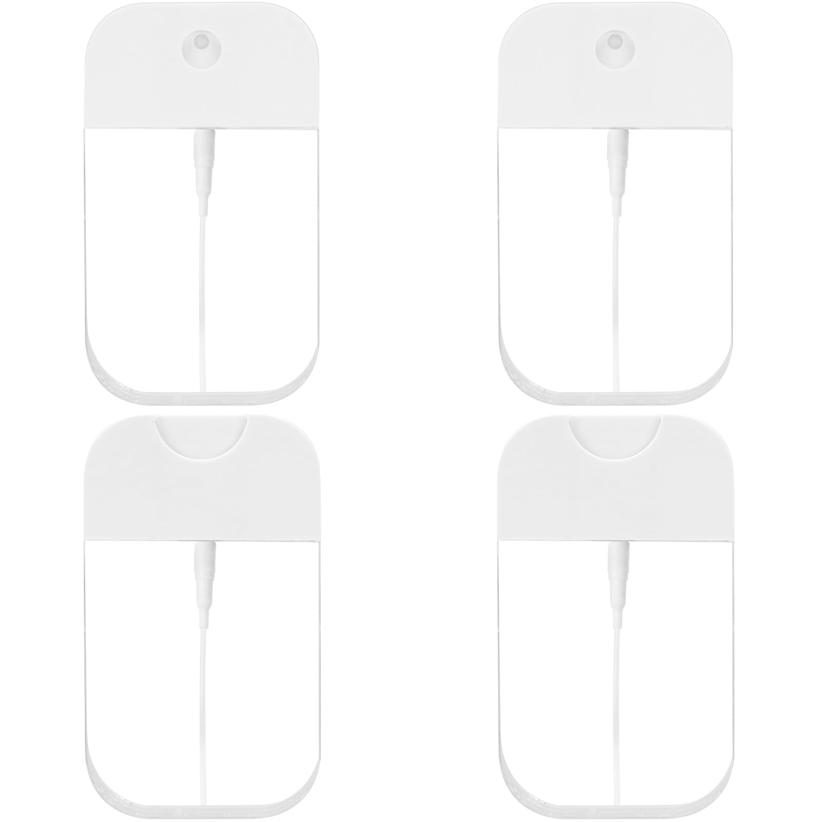 Rimoev clear spray bottles 4-pack front view, travel-ready storage for perfumes and sanitizers.