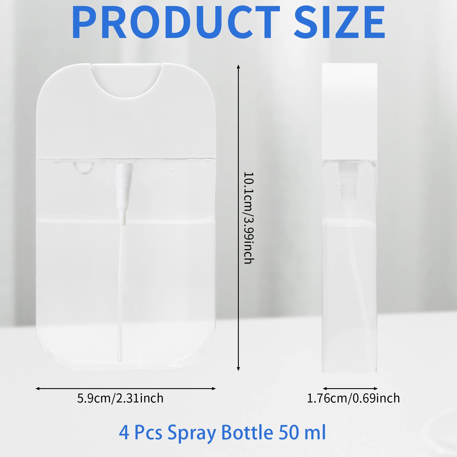 Rimoev clear 50ml bottles top view for easy visibility and quick refills.