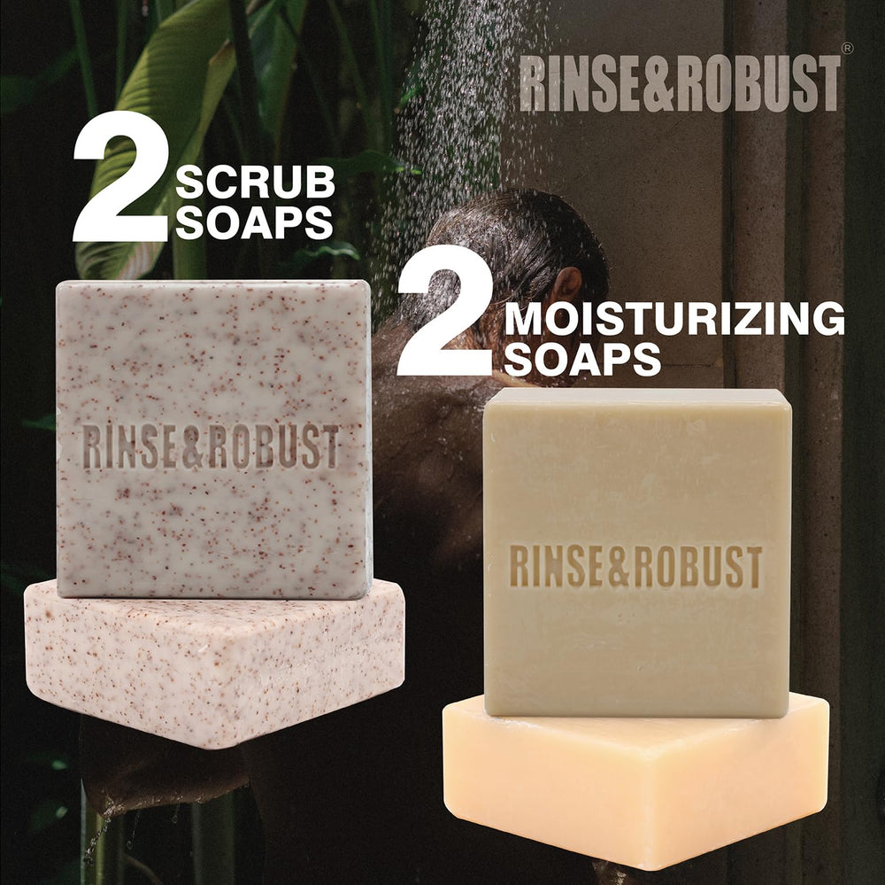 Rinse & Robust green tea oatmeal bar closeup for a soothing, refreshed cleanse