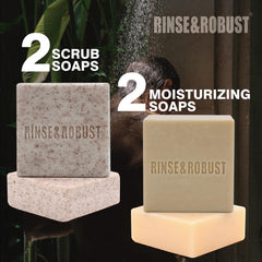 Rinse & Robust green tea oatmeal bar closeup for a soothing, refreshed cleanse