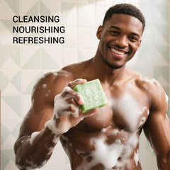 Rinse & Robust Tea Tree Soap Bar on face care scene for fresh, clean skin