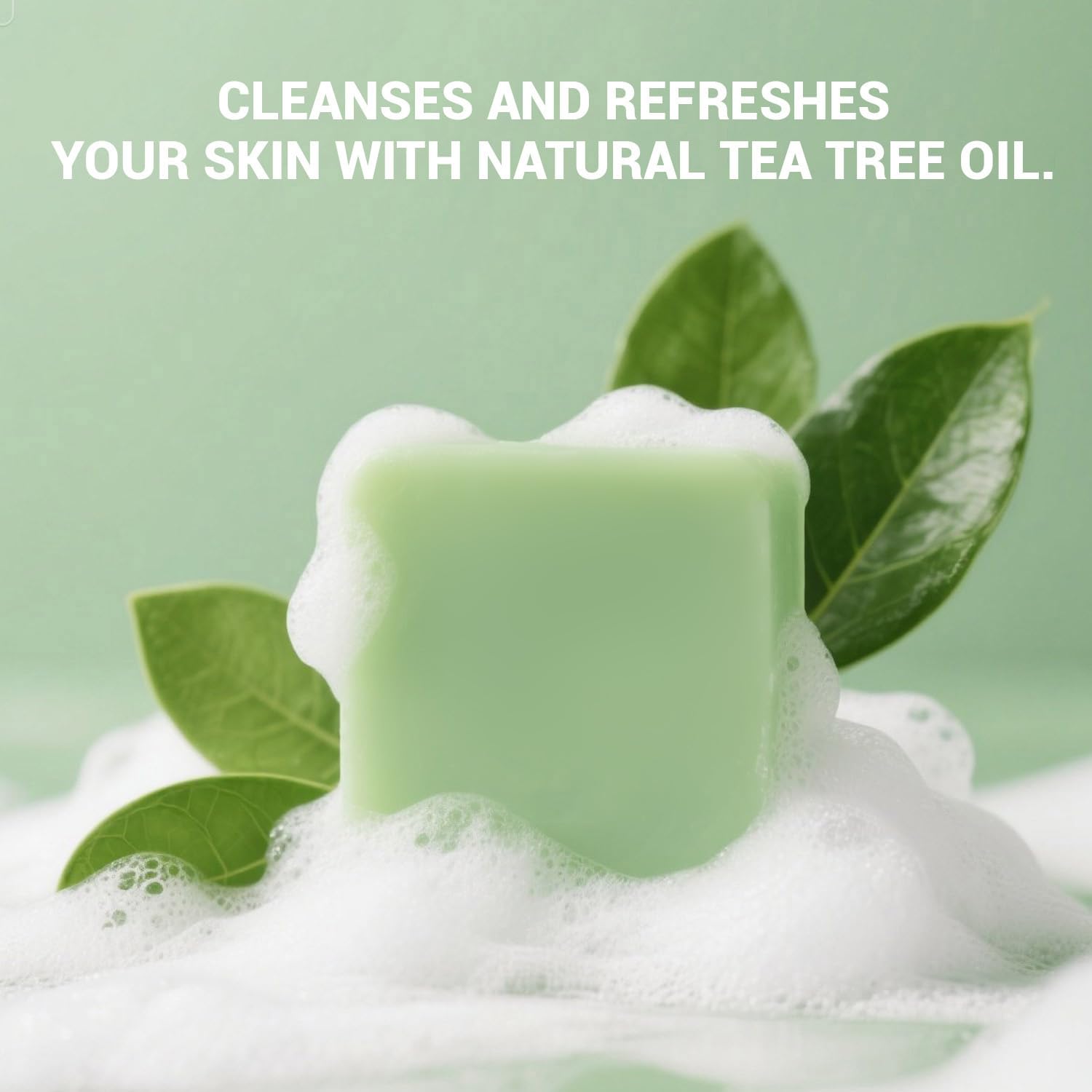 Rinse & Robust Tea Tree Soap Bar foamy lather ready for face body or beard care