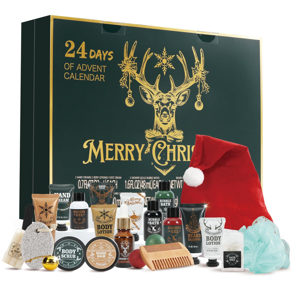 Rinse & Robust Advent Calendar box showcasing 24 days of grooming inspiration for men.
