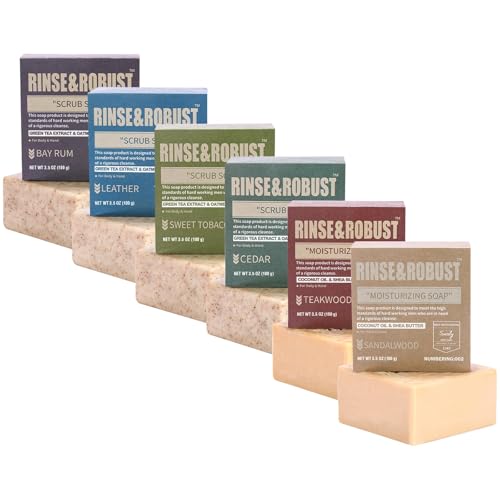 Rinse & Robust leather-scent-bar delivers a bold masculine cleanse for daily use