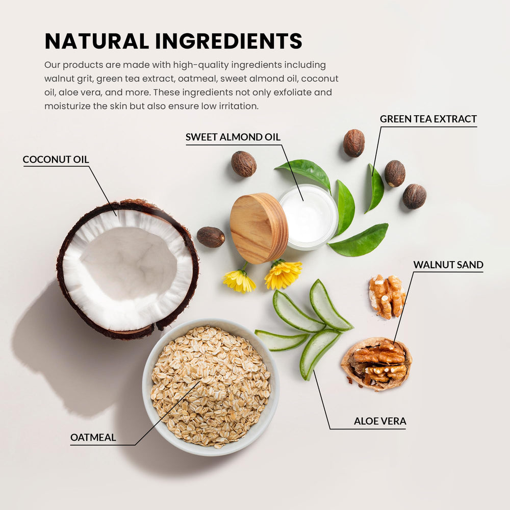 Rinse & Robust walnut-exfoliation bar delivers gentle scrubbing action.