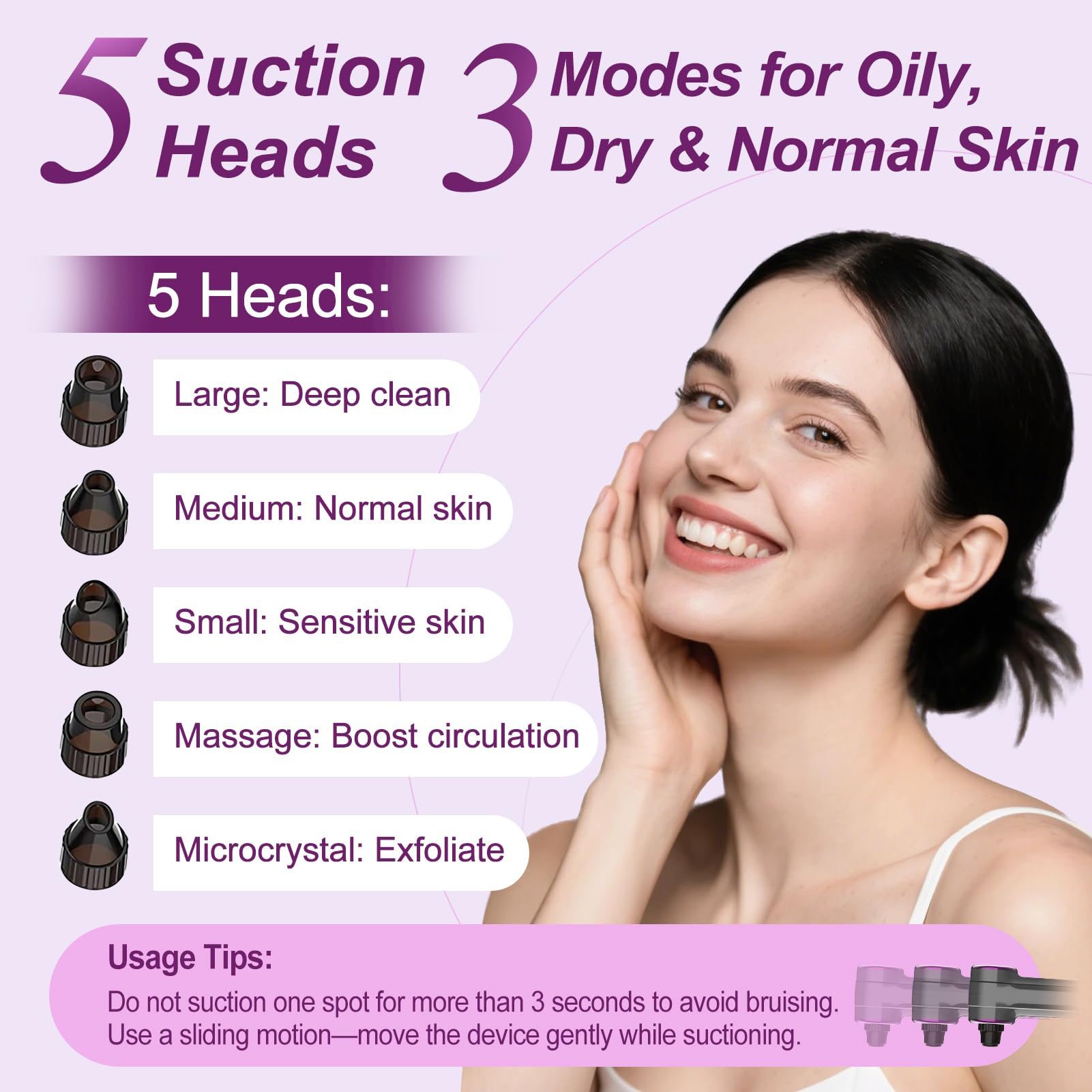 Rinycwa large head for forehead and chin deep cleaning.