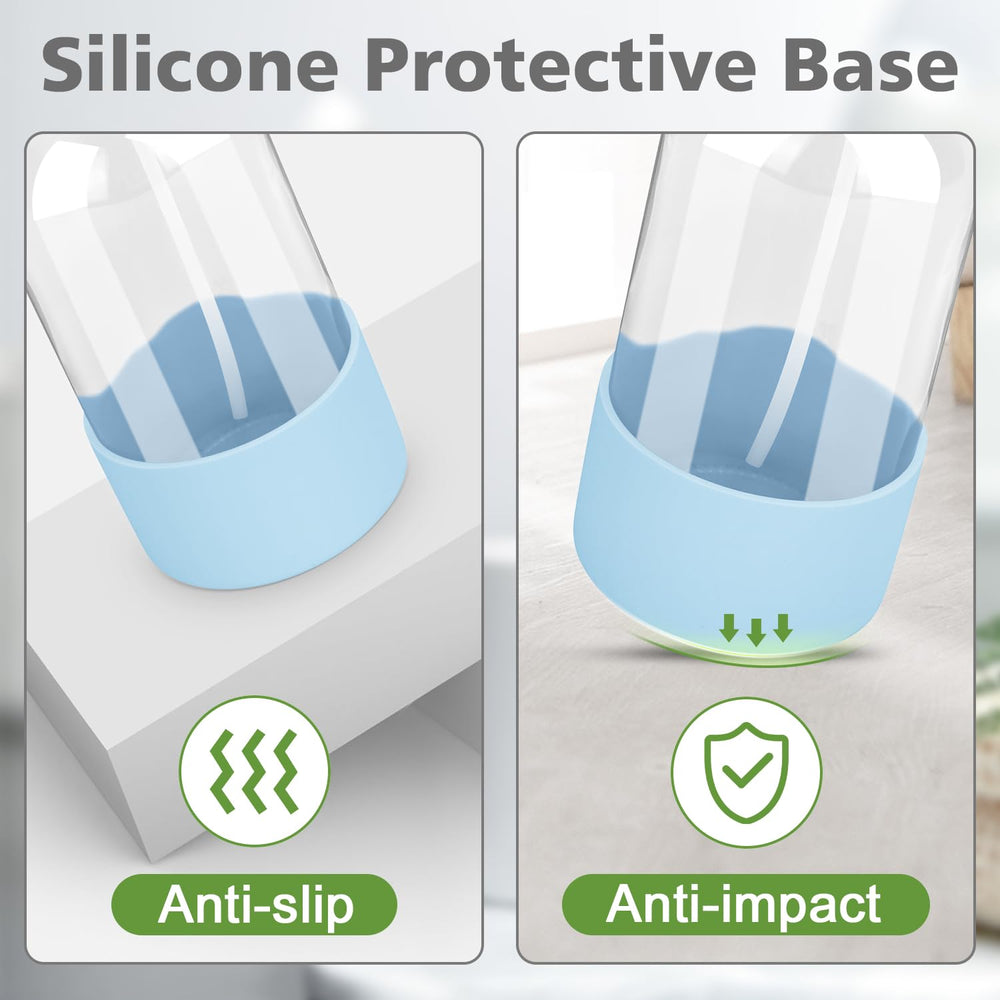 Rionisor eco-friendly glass bottle uses BPA-free non-toxic materials for safer use.