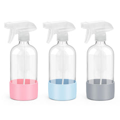 Rionisor glass spray bottle 16oz with silicone sleeve for durable, non-slip protection.