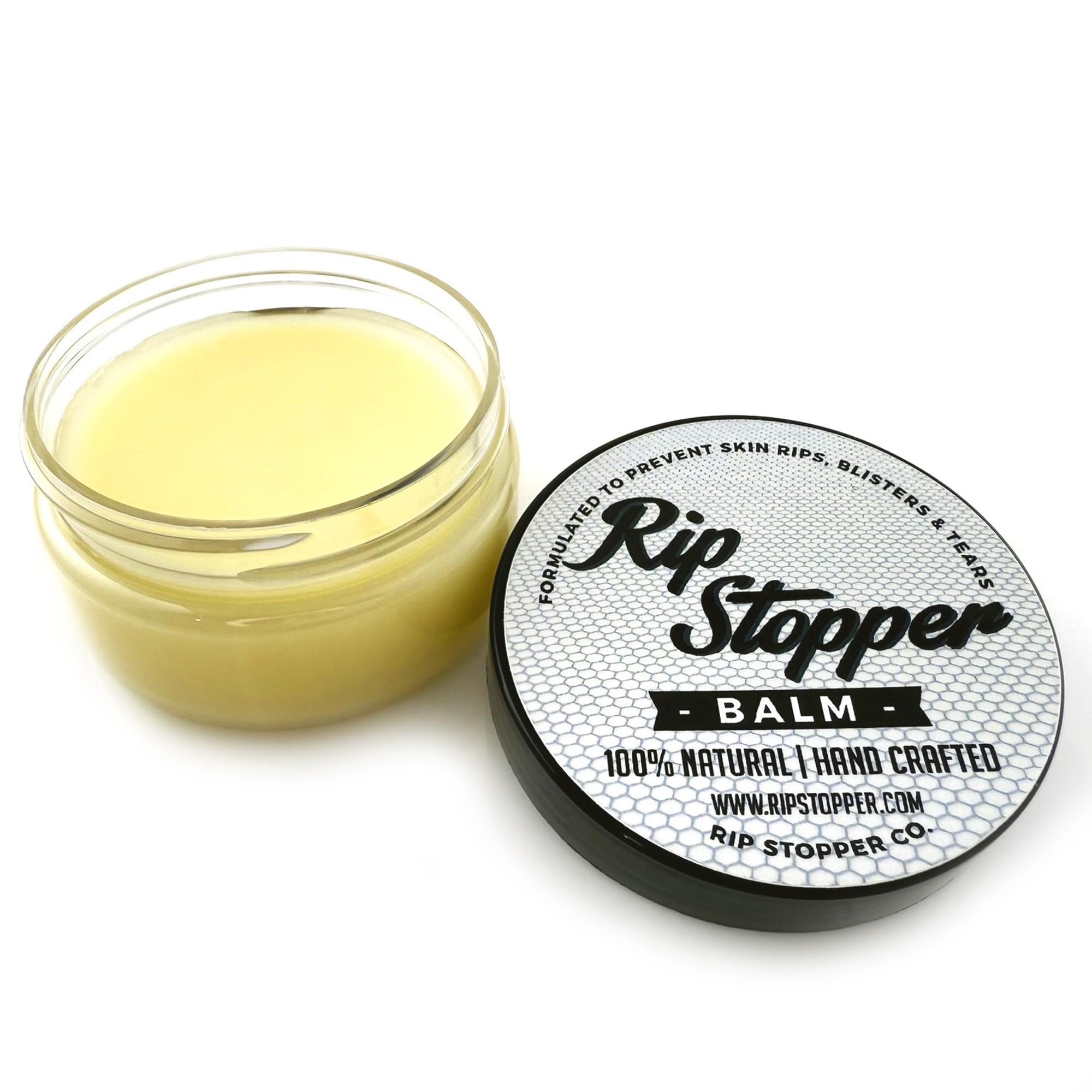 Rip Stopper Balm ingredients panel highlighting natural oils for skin healing and hydration