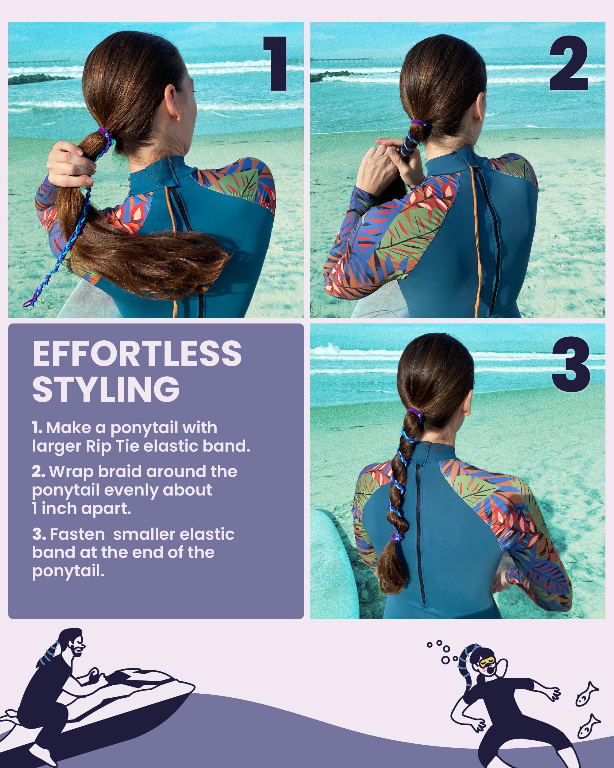 Rip Tie soft hair tie closeup — textured grip for active days.