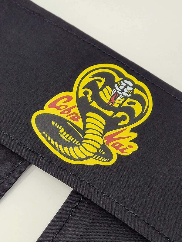 Ripple Junction Cobra Kai headband tie-back closure detail for adjustable fit and comfort