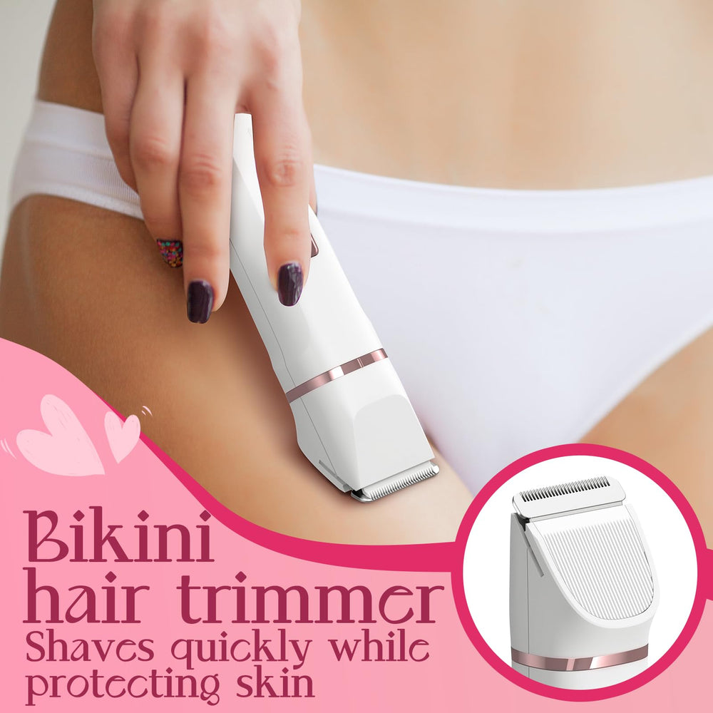 Risina body-groomer adapts to arms, legs, and torso with comfort.